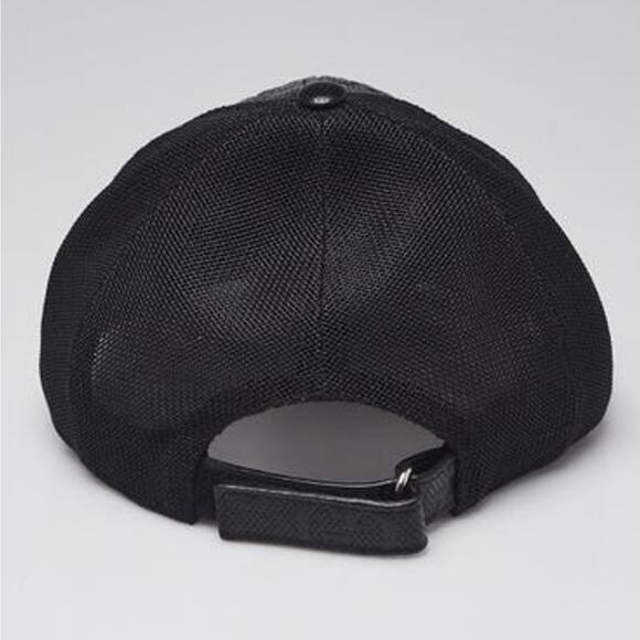 Gucci Black Perforated Leather Mesh GG Baseball Hat S sz main image 6